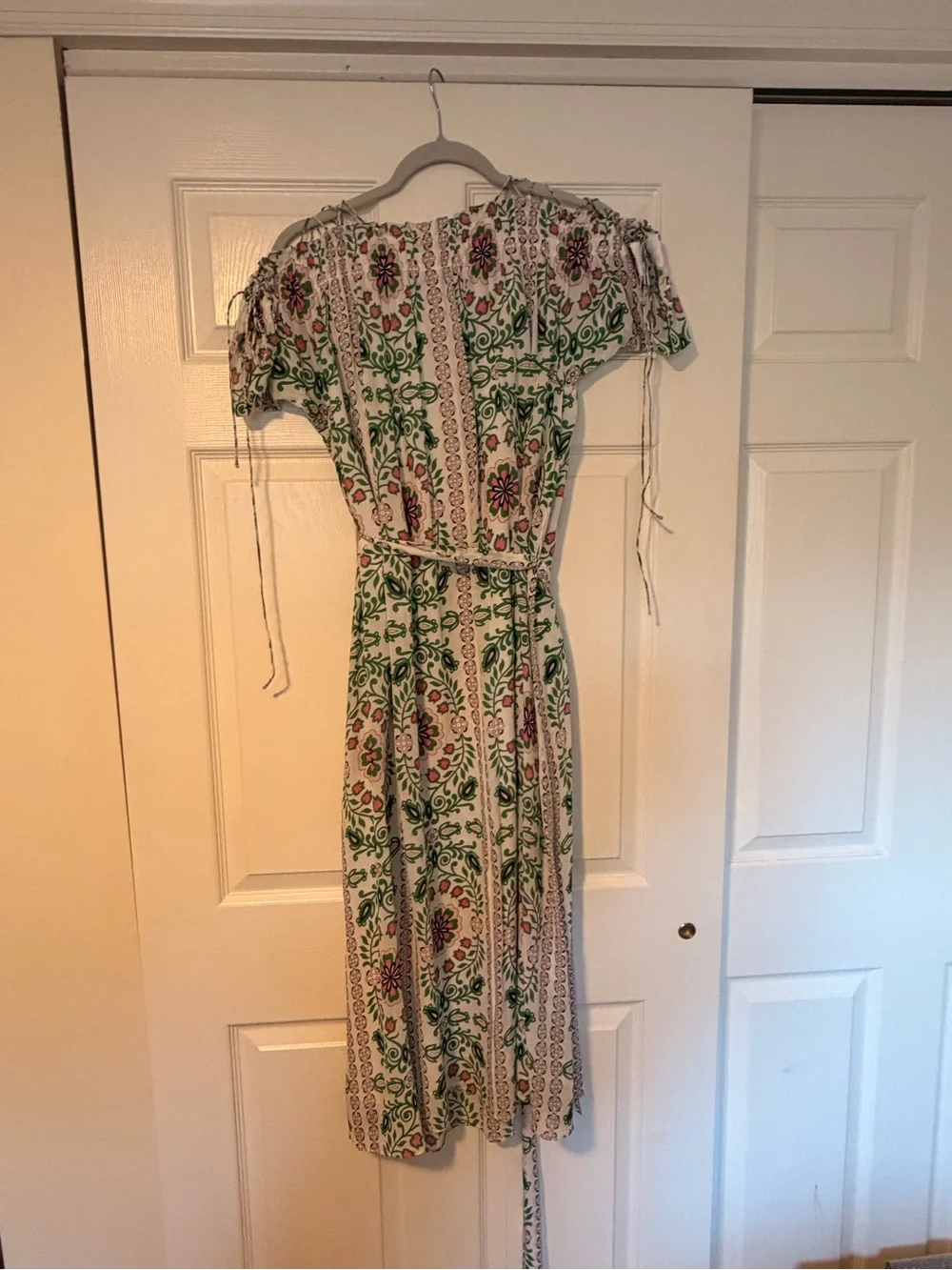 Tory Burch Off-Shoulder Grecian Silk Floral Maxi Dress